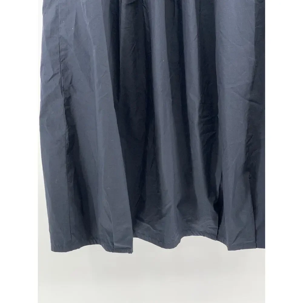 MUJI Women's Navy Blue Elastic-Waist A-Line Relaxed Fit Cotton-Blend Skirt SZ S - Picture 5 of 11